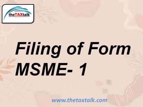 Filing Of Form MSME 1