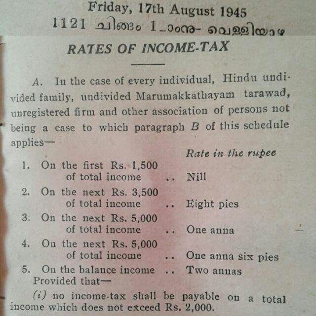 income tax rates in 1945
