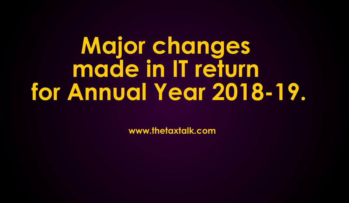 changes in ITR forms