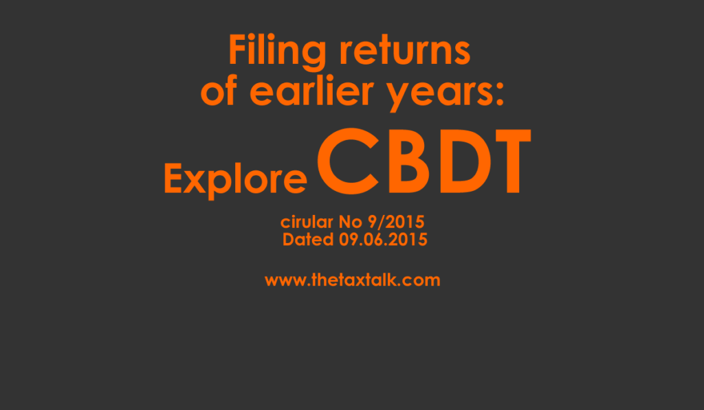 CBDT cirular No 9/2015