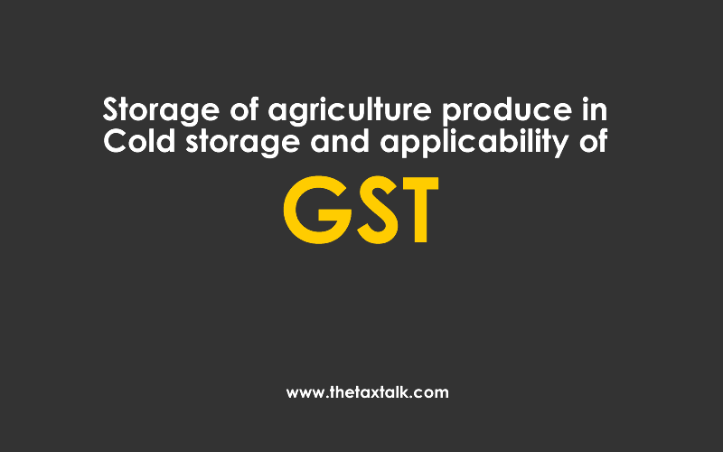 Storage of agriculture produce in Cold storage