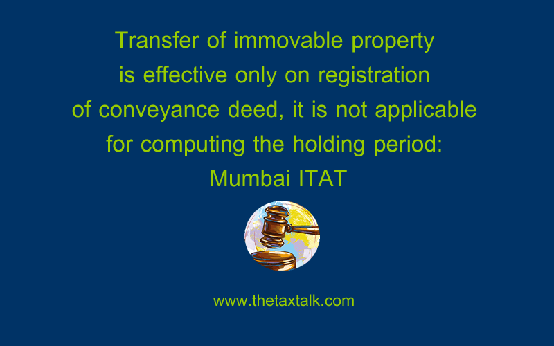 Transfer of immovable property is effective only on registration