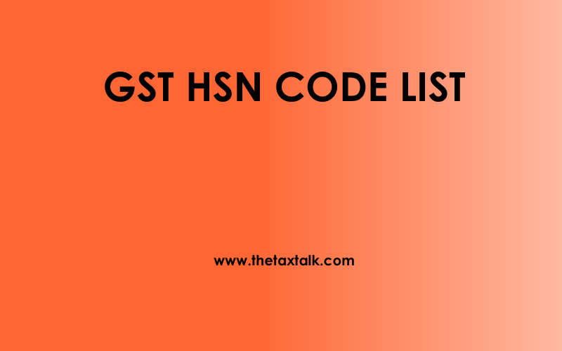 GST HSN CODE LIST