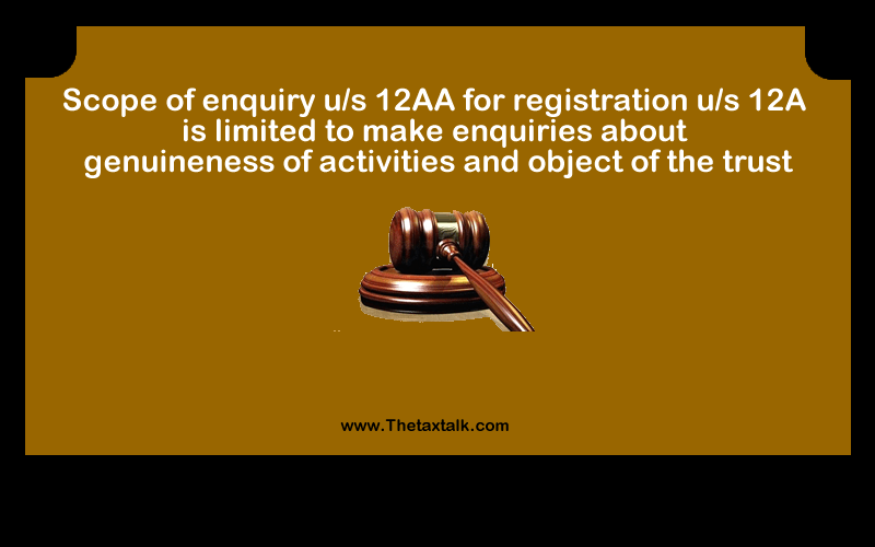 u/s 12AA for registration u/s 12A