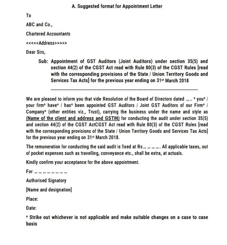 management representation letter for gst audit