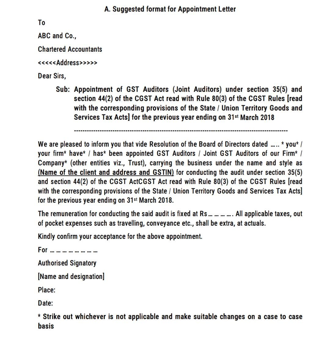 Authority Letter For Gst Application