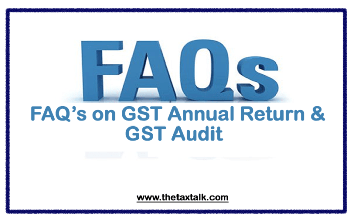FAQ’s on GST Annual Return & GST Audit.
