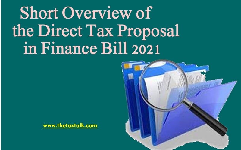 Short Overview of the Direct Tax Proposal in Finance Bill 2021