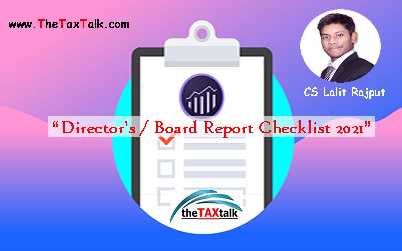 “Director's / Board Report Checklist 2021”