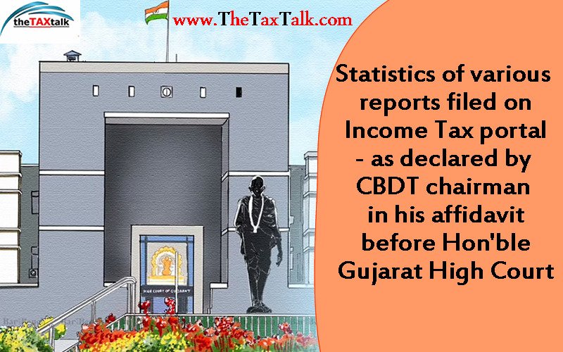 Statistics of various reports filed on Income Tax portal - as declared by CBDT chairman in his affidavit before Hon'ble Gujarat High Court